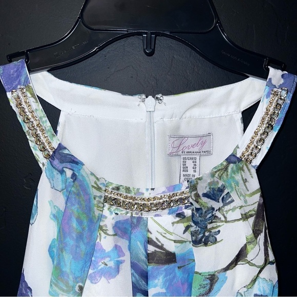 Lovely By Adrianna papel Sleeveless, high neck, 12 multi color, blue knee length - Picture 5 of 10